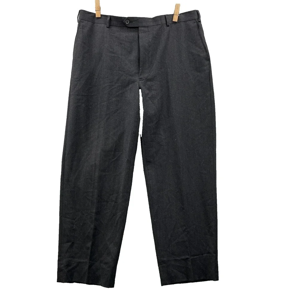 Zignone Wool Dress Pants Mens 38x29* Black Corpcore Classic Career Business 90's